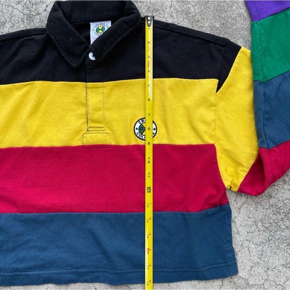 Cross Colours Multi Stripe Crop Rugby Pullover Retro XS preloved grunge - Picture 5 of 6